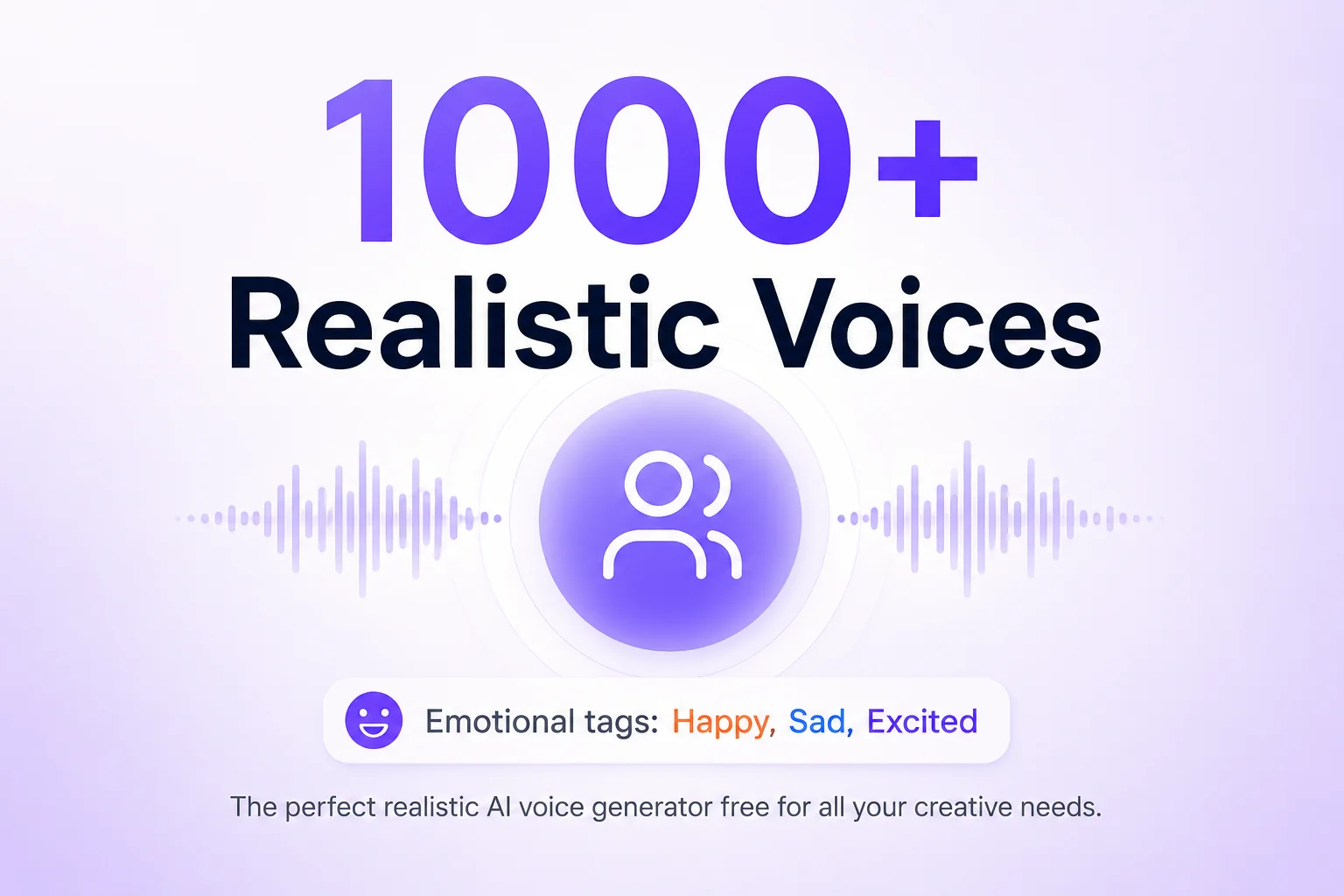 Interfaz de TextSpeech con más de 1000 voces de IA realistas y etiquetas de emoción.